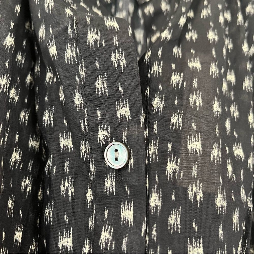 Rebecca Taylor Ikat Cotton Long Sleeve Shirtdress Size Navy Medium NWT - Picture 8 of 12